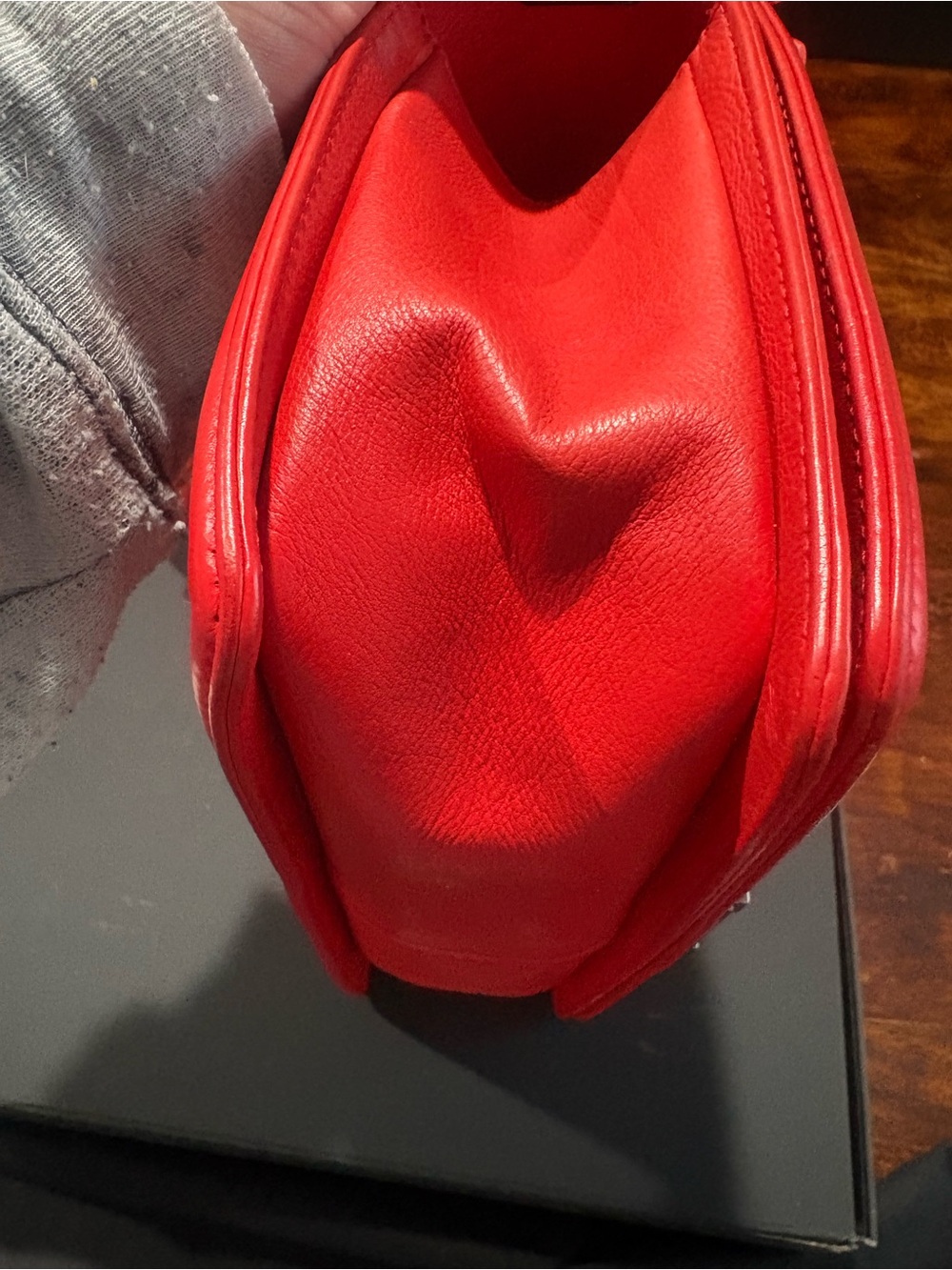 Chanel Red Quilted leBoy Chain Shoulder Bag - Picture 10 of 14